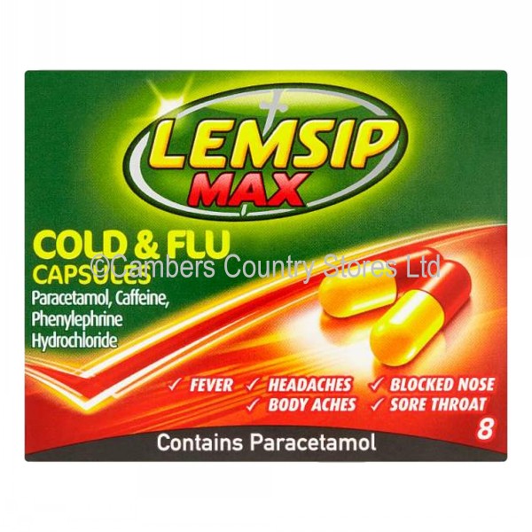 Lemsip Cold & Flu Capsules 8 Pack Cambers Country Store
